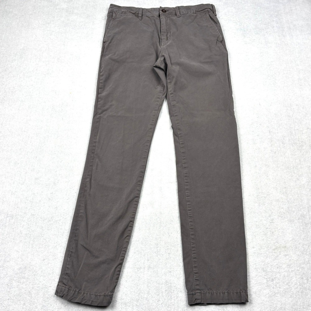 American Eagle Chinos Mens 33x34 Grey Slim 360 Extreme Flex Stretch Twill Pants